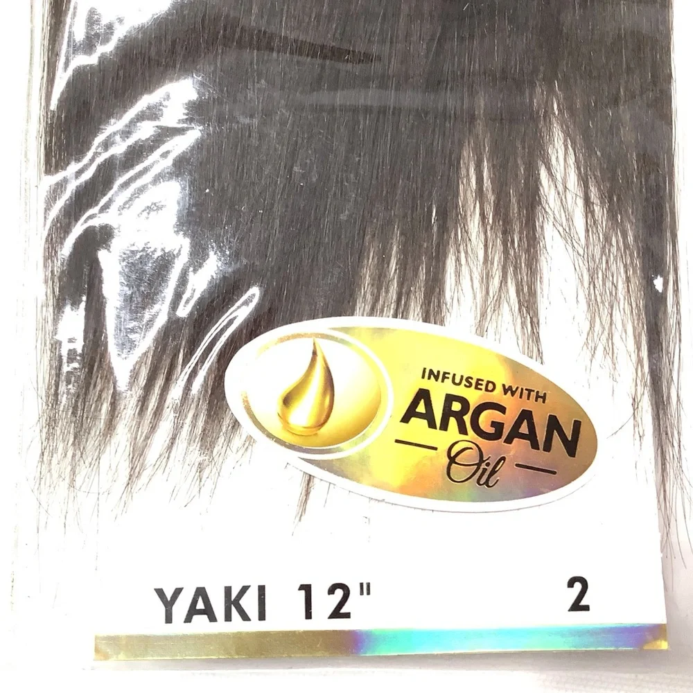 (1) Sensationnel Empire Human Hair Yaki 12” Color 2 Brown Infuse/Argan Oil New